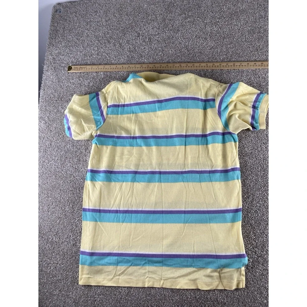 Polo Ralph Lauren Yellow/Purple/Blue Striped Made In USA Polo Mens XL Pony Read